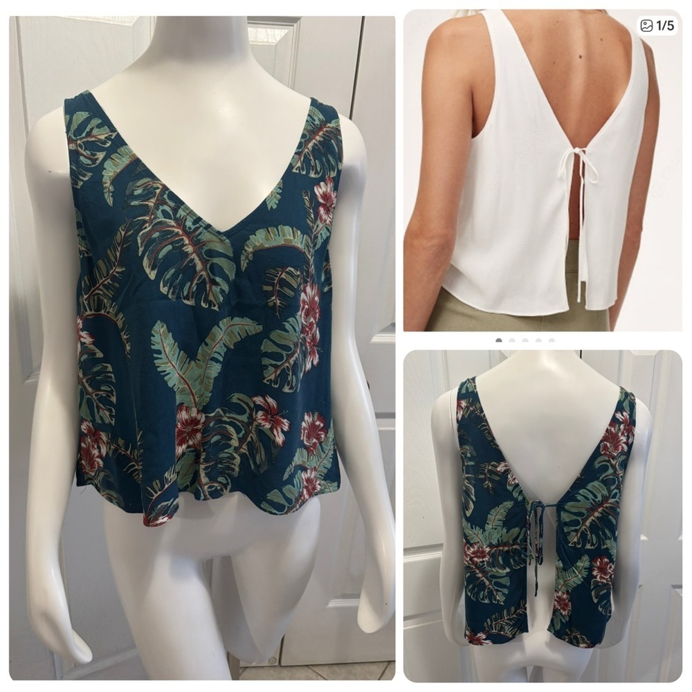 Aritzia Wilfred Free Kempner Open Back Tie
Tropical Flowers Tank Top Size Large
